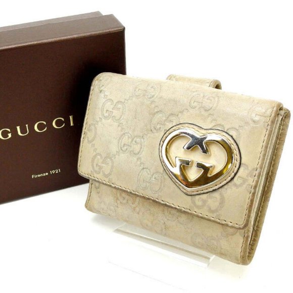 Authentic Gucci Wallet Purse Folding wallet Guccissima White Woman - Picture 1 of 5